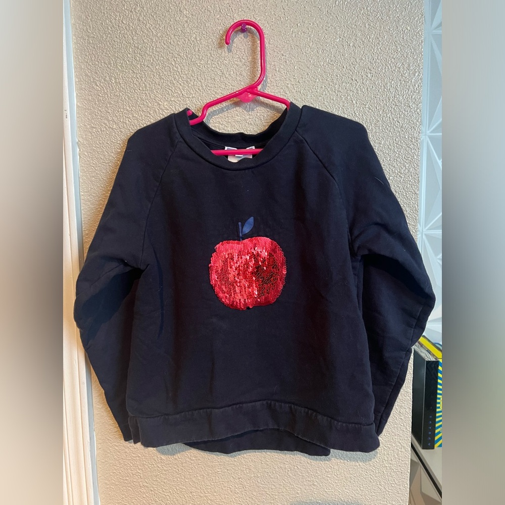 Jacadi Flip Sequins Navy Apple Sweater 8